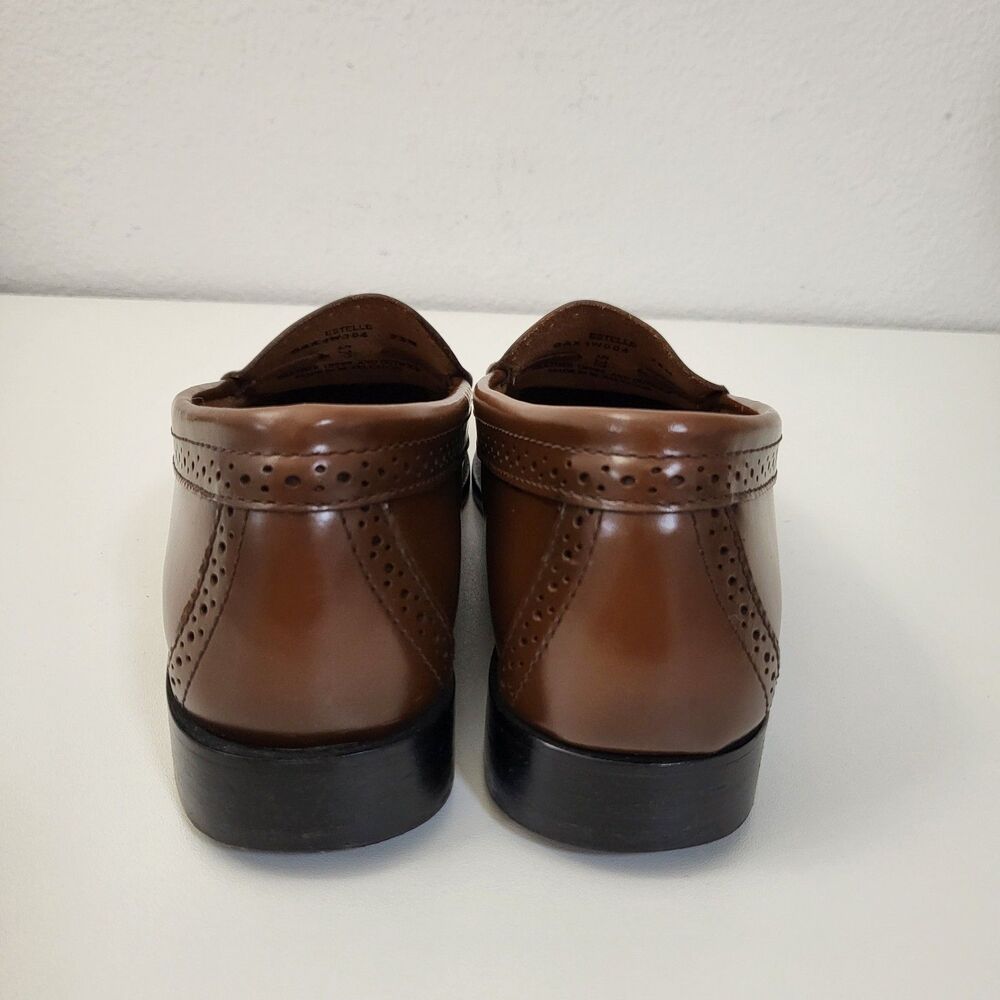 GH BASS & CO Weejuns Estelle Loafers Womens 7.5 Brown Leather Tassle Preppy - Picture 5 of 11